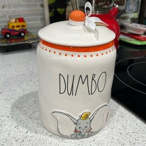 Rae Dunn & Disney "DUMBO" White/Orange/Black Ceramic Canister